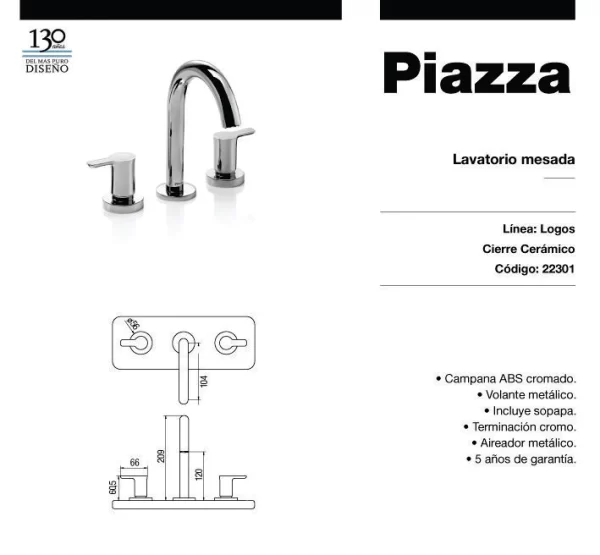 PIAZZA lavatorio LOGOS - Imagen 2