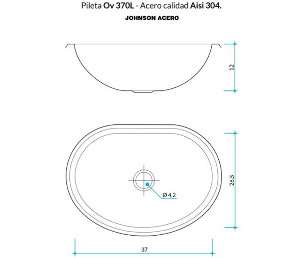 JOHNSON pileta lavatorio OV 37OL - Imagen 2