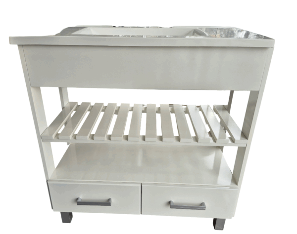 GENESIS  BLANCO 80 CM con mesada de marmolina