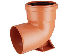 IPS CODO A  90º  MH ( macho-hembra )110 mm CON BASE DESAGÜE