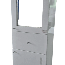 PLACARD O TOLVA DE BAÑO BLANCA CON PUERTA ESPEJO Y ESTANTE