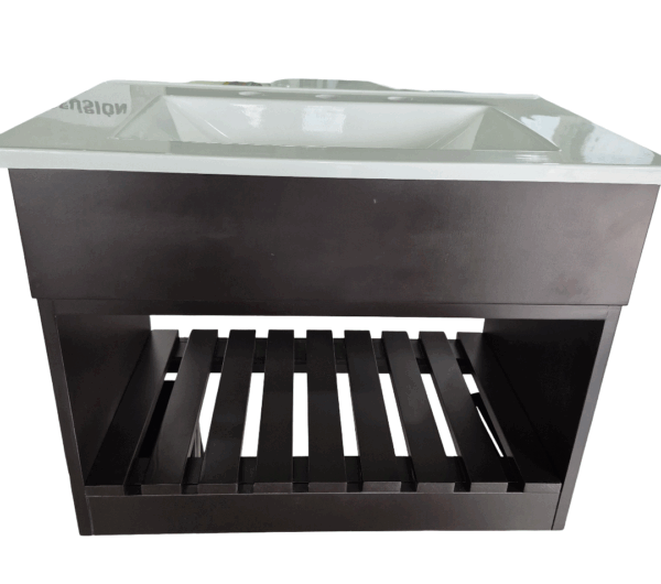 GENESIS COLGANTE 50 CM WENGUE  con mesada marmolina