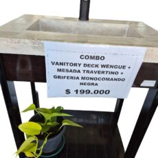 COMBO 3 VANITORY DECK + MESADA TRAVERTINO + GRIFERIA $199.000