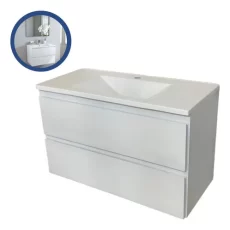 VANITORY LINCE COLGANTE BLANCO MESADA MARMOL SINTETICO
