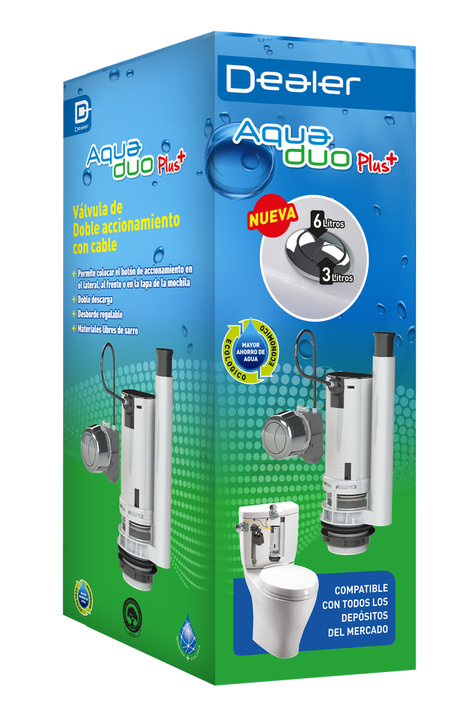 DEALER AQUA DUO PLUS+ válvula de doble accionar con cable